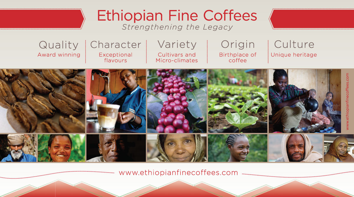 Ethiopian Fine Coffees booth backdrop