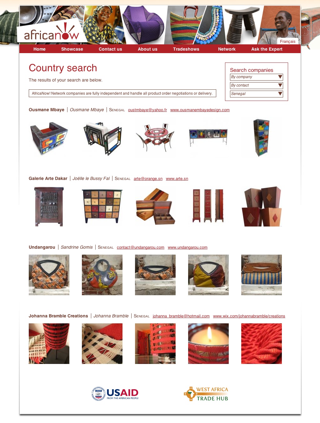 AfricaNow! 2nd level page