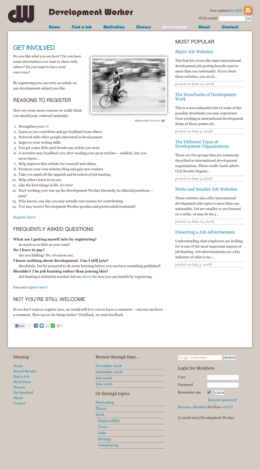 DevelopmentWorker 2nd level page