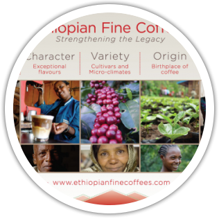Ethiopian Fine Coffees booth backdrop